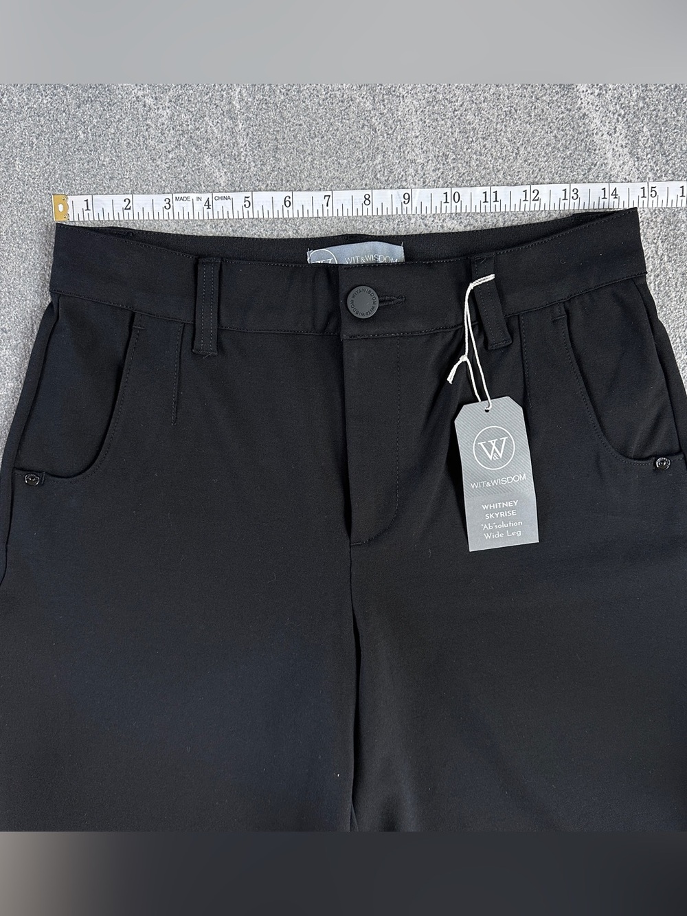 NWT Wit & Wisdom Absolution Whitney Skyrise Black Wide Leg Dress Pant Pockets 4P - Picture 13 of 16
